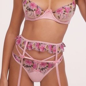 For Love & Lemons Blushing Rose Garter Belt